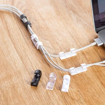 Naujas 20PCS/daug balta Klampumo Kabelis Viela Organizatorius Kabelis lašas Įrašą Tvarkinga, USB Įkroviklio Laido Laikiklį namų darbalaukio įrengtas, apkabos