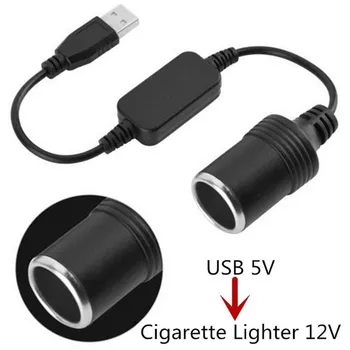 Naujas 5V 2A USB Vyrų į 12V Automobilio Cigarečių Degiklio Lizdo Keitiklis, Laido Adapteris, skirtas DVR Automobilinis-kroviklis Auto Elektronikos Priedai