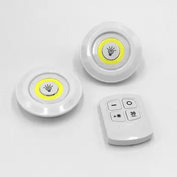 Naujas 5W LED Spinta Šviesa Reguliuojama Nuotolinio Valdymo pulto Mygtuką Vitrina Lempa Laiptai, Virtuvėje, Vonios kambarys Spinta Naktį Šviesos