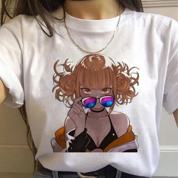 Naujas Ahegao Harajuku Graphic Marškinėliai Moterims Mano Herojus akademinės bendruomenės Anime Senpai T-shirt 