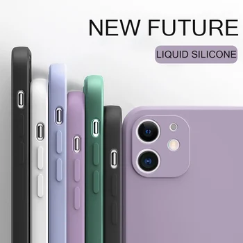 Naujas Aikštėje Skystis, Silikoninis Telefono dėklas Skirtas iPhone 11 Pro Max XS SE 2020 X XR 6 6S 7 8 Plius 12 Originalus Kieto Spalvos Minkštas Atveju Rubisafe