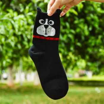 Naujas atvykimo moterų animacinių filmų kojinės spalvinga raštuotas šiltų kojinių panele ir moters juokinga gyvūnų medvilnės kojinės