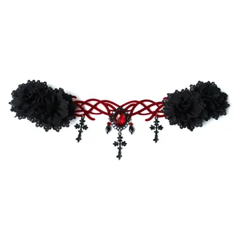 Naujas atvykimo moterų kalnų krištolas kryžiaus hairbands šalies mergina juodosios gėlių karūna lankelis plaukų aksesuarai