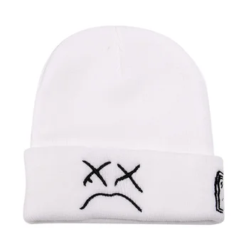 Naujas Aukštos Kokybės Siuvinėjimo Lil Peep Beanie Kepurė Bad Boy Veido Megzta kepurė žiemai Hip-Hop Beanies Mados Slidinėjimo Skrybėlės Unisex