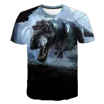 Naujas dinozaurą T-shirt 3D, berniukų ir mergaičių mados drabužių, gyvūnų spausdinti marškinėliai, vaikų vasaros animacinių filmų T-shirt,