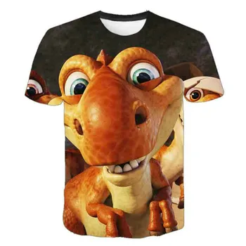 Naujas dinozaurą T-shirt 3D, berniukų ir mergaičių mados drabužių, gyvūnų spausdinti marškinėliai, vaikų vasaros animacinių filmų T-shirt,