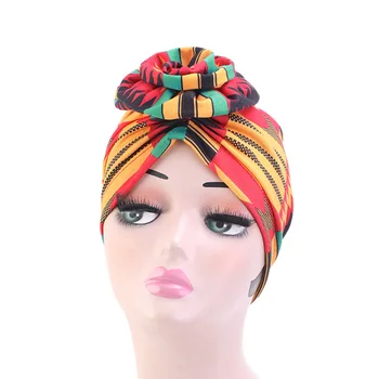 Naujas Elegantiškas Medvilnės 3D Gėlių Turbaną moterų kepuraitė Chemo Vėžio Bžūp Turbantes galvos Apdangalai Bandana Vestuves Plaukų Aksesuaras