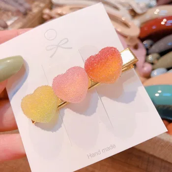 Naujas Korėja Saldus Širdies Candy Spalva Minimalistinio Plaukų Segtukas, Plaukų Danga Puikus Barrettes Staigius Plaukų Aksesuarų Mados Moterims