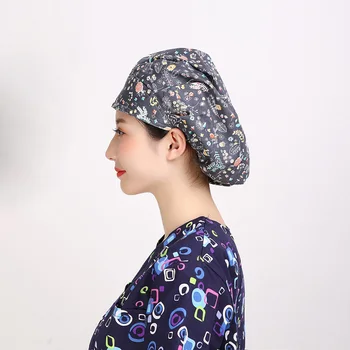 Naujas Lab dulkių kepurės moterims krūmynai spausdinimas, skrybėlės ilgi plaukai, naminių gyvūnėlių priežiūros kepurės krūmynai moterų spa, grožio salonai, darbo skrybėlę didmeninės