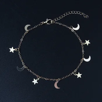 Naujas Mados Aukso sidabro spalvos Moon Star Žavesio apyrankę, Moterys, Merginos, Apyrankės & Bangle Papuošalai, Aksesuarai