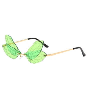 Naujas Mados Taškus Akiniai nuo saulės Ženklo Dizaino Moterų Derliaus Metalo Drugelis Saulės akiniai Prabanga UV400 Akiniai Atspalvių Akių Oculos