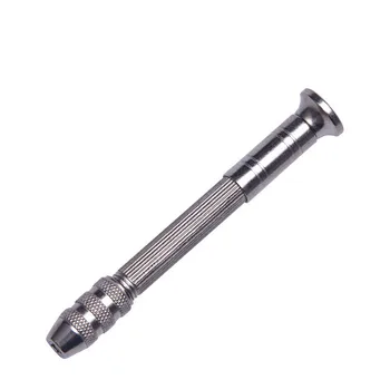 Naujas Mini Micro Aliuminio, rankinis Grąžtas Su Keyless Chuck +10pc Twist Drill Bit Medienos Gręžimo Rotacinis Įrankis 0.2-2mm/0.3-3.4 mm