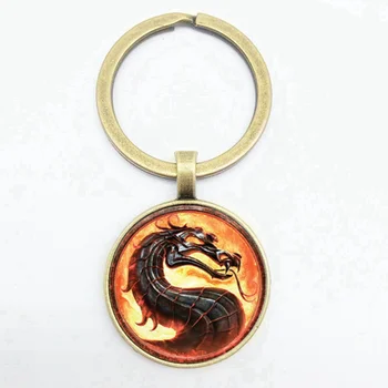 Naujas Mortal Kombat Blogis Drakonas Keychain Aukštos Kokybės Turas Stiklo Pakabukas 