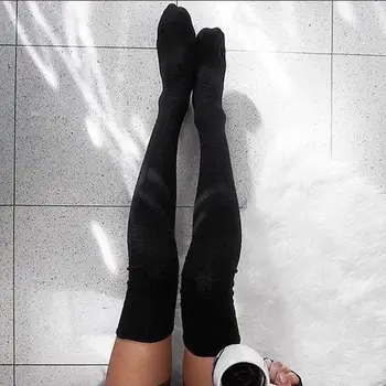 Naujas Moterų Lady Kabelis Megzti Extra Ilga Įkrovos Socking Per Kelio Aukštakulniais Žiemą Šiltas, Kieto Seksualios Kojinės
