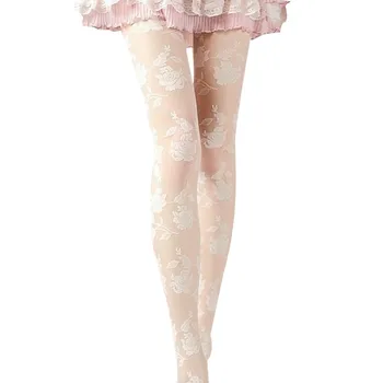 Naujas Moterų Mados Rose Modelio kojinės, seksualios pėdkelnės mergaitėms Nėrinių Pėdkelnės Seksualus permatomas juokinga moterų kojinės, aukštas, šlaunų