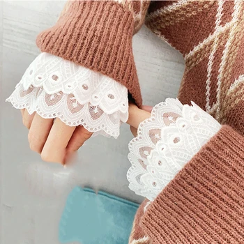 Naujas Netikrą rankovėmis rudenį, žiemą laukiniai megztinis dekoratyvinis plisuotos rankovėmis riešo Plisuotos organų netikrą rankovėmis, universalus netikrą manžetai