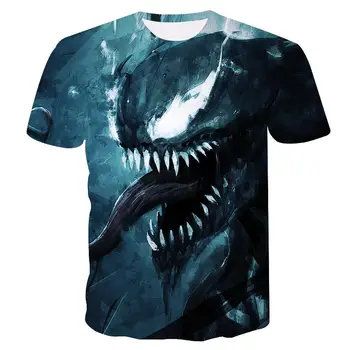 Naujas Nuodai Serijos Vyrų T-shirt Vasaros 3D Spausdinimo Raundo Kaklo trumpomis Rankovėmis Laisvalaikio T-shirt Cool Mados vyriški Viršų