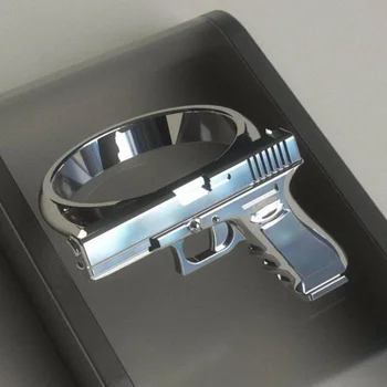 Naujas populiarus, mada, retro stiliaus pistoletas žiedas žiedas madinga kūrybos punk hip-hop lokomotyvų priedai atostogų dovanų didmeninės