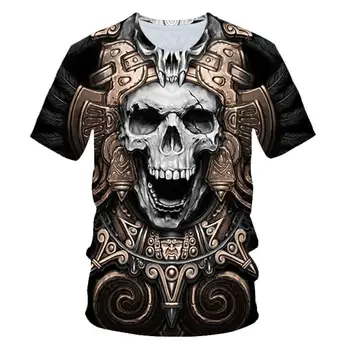 Naujas produktas karšto pardavimo vyriški vasaros kaukolė pokerio spausdinti vyriški trumparankoviai marškinėliai 3D marškinėliai atsitiktinis kvėpuojantis sezono hip-hop hip-
