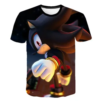 NAUJAS Sonic b02 Karalystės Juokingi marškinėliai Vaikams, Kūdikių Vasaros Cute Drabužiai Berniukams, Mergaitėms, Stalviršiai, Sonic marškinėliai