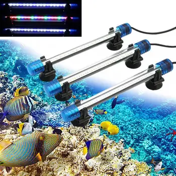 Naujas Spalvotų 20CM-60CM Vandeniui Akvariumo Žuvų Bakas RGB LED Šviesos Juosta Povandeninis Žibintas Akvariumas Apšvietimas