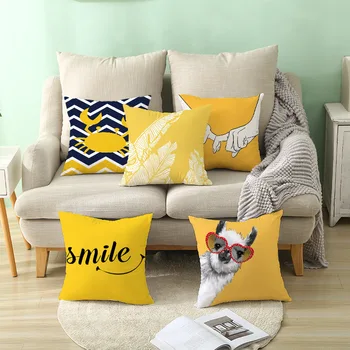 Naujas Stilius Geometrinis Geltonos spalvos Užvalkalas Dekoratyvinių Pagalvėlių, Sofa - 