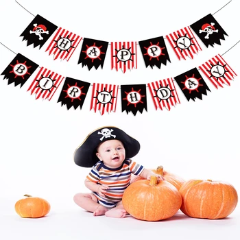 Naujas Stilius Piratų Tema Stalo Reklama Balionų Dekoras tinka vaikams Happy Birthday Party Tiekimo Baby Shower Berniukas Gimtadienio Dekoras