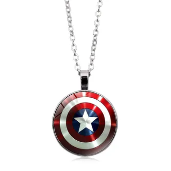 Naujas Superherojus Kapitonas Amerika Cosplay Priedai Steve Rogers Apvalus Skydas Pakabukas Keychain papuošalai, Karoliai, Raktų Žiedas