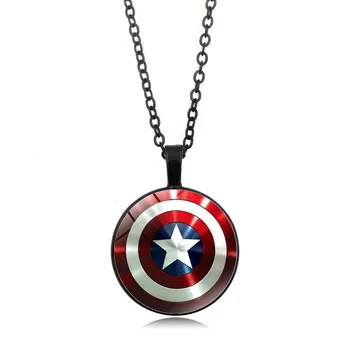 Naujas Superherojus Kapitonas Amerika Cosplay Priedai Steve Rogers Apvalus Skydas Pakabukas Keychain papuošalai, Karoliai, Raktų Žiedas