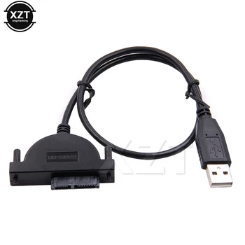 NAUJAS USB 2.0 Mini Sata II 7+6 13Pin Adapteris Nešiojamas CD/DVD ROM Slimline Ratai Konverteris, Laidas, Varžtai pastovaus stiliaus 1PCS
