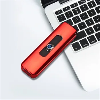 Naujas USB Žiebtuvėlis Įkrovimo Lengvesni Stumti Mygtuką dvipusis Taško Įkrovimo Elektroninių Vėjo Cigarečių Žiebtuvėliai