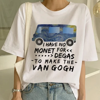 Naujas Van Gogh Marškinėliai Meno Tapybos Marškinėliai Moterims Juokinga Spausdinti trumpomis Rankovėmis T-shirt Harajuku Ullzang Marškinėlius Mados Viršuje, Trišakiai Moteris