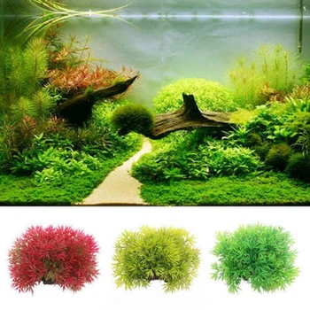 Naujas Vandens Žolės Plastiko Trumpas, Platus Augalų Modeliavimo Dirbtiniai Augalai Akvariumo Žuvų Bakas Ornamentas, Papuošimas