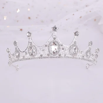 Naujas Vestuvių Plaukų Aksesuarai Baroko Kalnų Krištolas Crystal Crown Vestuvių Karūna Šukuosena Bridal Crown Nuotakos Plaukų Aksesuarų, Tiara