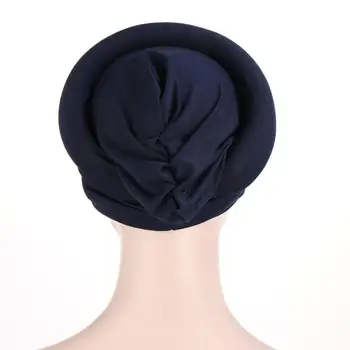 Naujas vientisos spalvos kaktos kryžiaus hijab variklio dangčio musulmonų moteris apvyniokite galvą skara turbaną skrybėlę nešioti Vidinis hijabs Arabų šukuosena