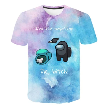Naujas Žaidimas Kawaii Tarp Mūsų Marškinėliai Vaikams 2021 Juokinga Vasarą Cartoon marškinėliai Mergaitėms Vaikas Berniukų drabužius trumpomis Rankovėmis Unisex