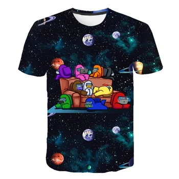 Naujas Žaidimas Kawaii Tarp Mūsų Marškinėliai Vaikams 2021 Juokinga Vasarą Cartoon marškinėliai Mergaitėms Vaikas Berniukų drabužius trumpomis Rankovėmis Unisex