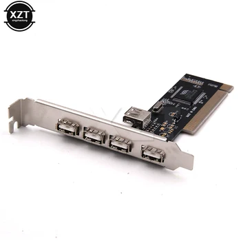 Naujausias Atvykimo USB 2.0 4 Port 480Mbps Didelės Spartos PER HUB Valdiklio plokštė PCI Adapter PCI Korteles