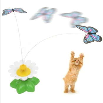 Naujausias Juokingas Naminių Kačių Žaislai Kačiukas Žaisti Žaislas Elektros Sukasi Drugelis, Paukštis Plieninės Vielos Katė Kibinimas Pet Kačiukas Žaislai