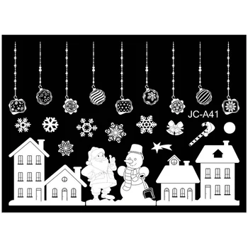 Naujieji Metai, Kalėdiniai Langų Lipdukai, Restoranas, Centras, Apdailos Sniego Stiklo Nuimamas Kalėdų Ornamentu Langą Lipdukai