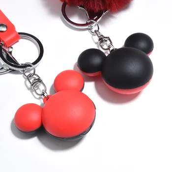 Naujų Kūrybinių Mickey galvos keychains mielas Pelės Keychain su virvelę vaikai mergina, moteris Maišo žavesio Pakabukas automobilių paketų prižiūrėtojų raktinę graži dovana