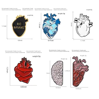 Naujų Kūrybinių Žmogaus Organų Širdies Sagė Medicinos Anatomijos Širdies Emalio Pin Atlapas Pin Ženklelis Gydytojas Ir Slaugytoja Asmenybės Sagė