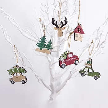 Naujųjų Metų 2021 Kalėdų Briedžių Mediniai Papuošalai Kalėdų Medžio Medienos Pakabukas 
