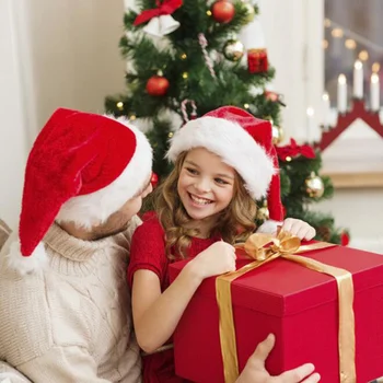 Navidad Naujųjų Metų Storio Pliušinis Kalėdų Skrybėlę Suaugusiems Vaikams Kalėdų Dekoracijas Namuose Kalėdos Santa Claus Dovanos Šiltas Žiemą Kepurės