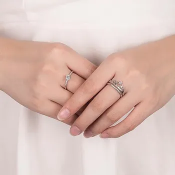 NEHZY 925 sterlingas sidabro naujas mados aukštos kokybės porą žiedas paprasta retro kubinių zirconia sužadėtuvių, vestuvių dovana atidaryti Papuošalai