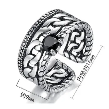 NEHZY 925 sterlingas sidabro naujas vientisos Spalvos Papuošalai Atidaryti Žiedas Aukštos Kokybės Retro Paprasta Kubinis Cirkonis Dydis Reguliuojamas Žiedo