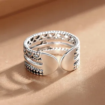 NEHZY 925 sterlingas sidabro naujų moteris Papuošalai Atidaryti Žiedas Aukštos Kokybės Retro Paprasta Kubinis Cirkonis Dydis Reguliuojamas Trikampis Žiedas
