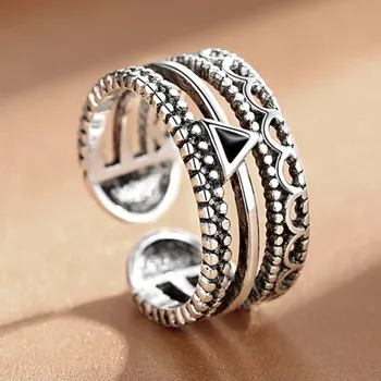 NEHZY 925 sterlingas sidabro naujų moteris Papuošalai Atidaryti Žiedas Aukštos Kokybės Retro Paprasta Kubinis Cirkonis Dydis Reguliuojamas Trikampis Žiedas