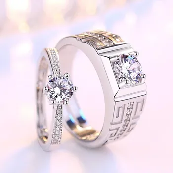NEHZY 925 sterlingas sidabro naujų papuošalų mados moters vyras atidarymo dovana jubiliejų, vestuvių, sužadėtuvių porą kubinių zirconia žiedas
