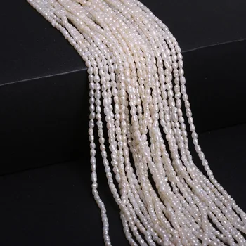 Nekilnojamojo Balta Perlų Karoliukus, Natūralių Gėlavandenių Perlų Papuošalai Padaryti DIY Žavesio Apyrankės Karoliai Priedai Krypties 13